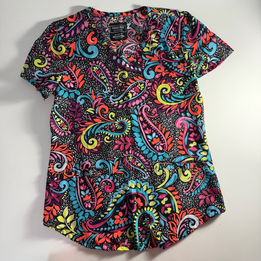 Lot of 3 Koi Betsey Cherokee Medical Scrub Tops Nursing Sz XS - Picture 4 of 11